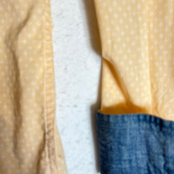 Banana Republic Factory Button Shirt Men L Stretch Soft Wash Contrast Roll Cuffs - Picture 4 of 14